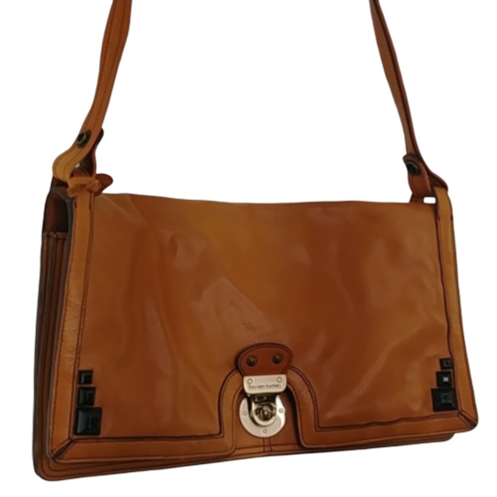 Hayden Cognac Leather Harnett Satchel Bag